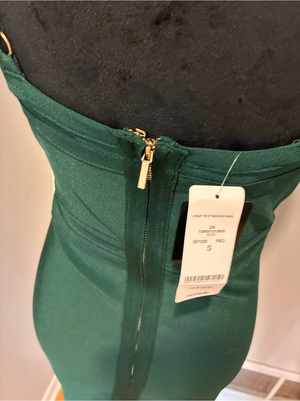 bebe Emerald Green Lace-Up Bodycon Mini Dress - Picture 8 of 9